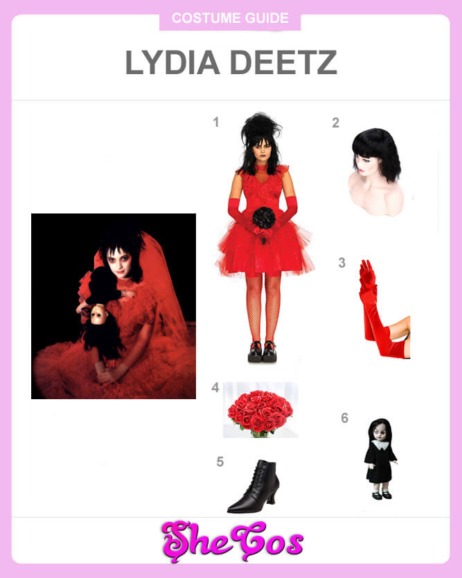 lydia red dress costume