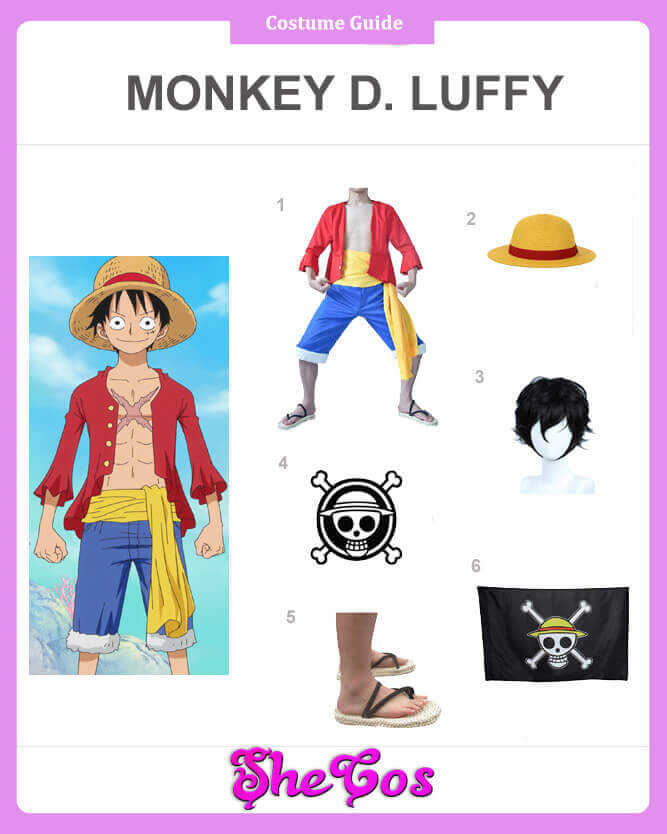 Anime One Piece Luffy Costume Manga Halloween Cosplay Luffy