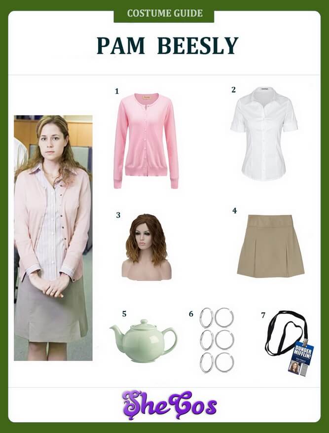 THE OFFICE Pam Beesly at Dunder Mifflin Halloween Cosplay Name 
