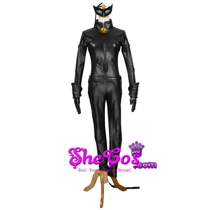 Miraculous Ladybug Cat Noir Black Pleather Jumpsuit Costume