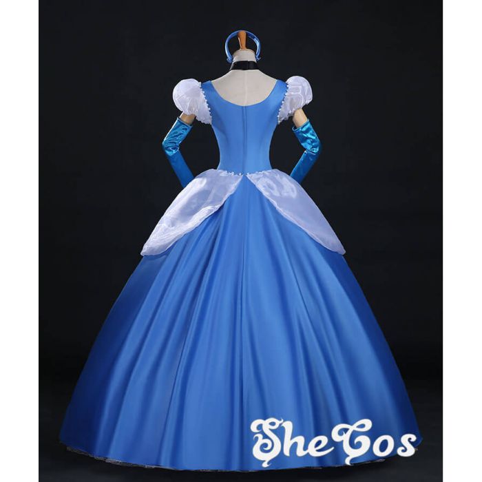 Blue Cinderella Adult Dark Blue Dress Cosplay Costume